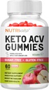 Keto ACV Gummy - Gluten libre de azúcar Pro Active Super Apple suplemento de vinagre para hombres mujeres - Soporte Digestión de la piel del cabello (1200MG)