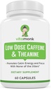 VitaMonk Caffeine de baja dosis y Theanine - No Jitters, No Crash- Microdose de Caffeine L Theanine Pills with Caffeine Theanine and Theobromine - 25mg of Caffeine, Caffeine Pills L Theanine - 60 Caps