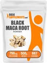 BulkSupplements.com Black Maca Powder - Black Maca Root Suplemento, Herbal Suplemento para Mujeres Hombres - Vegan, Gluten Gratis, 750mg por Serving, 500g (1.1 lbs) (Pack of 1)