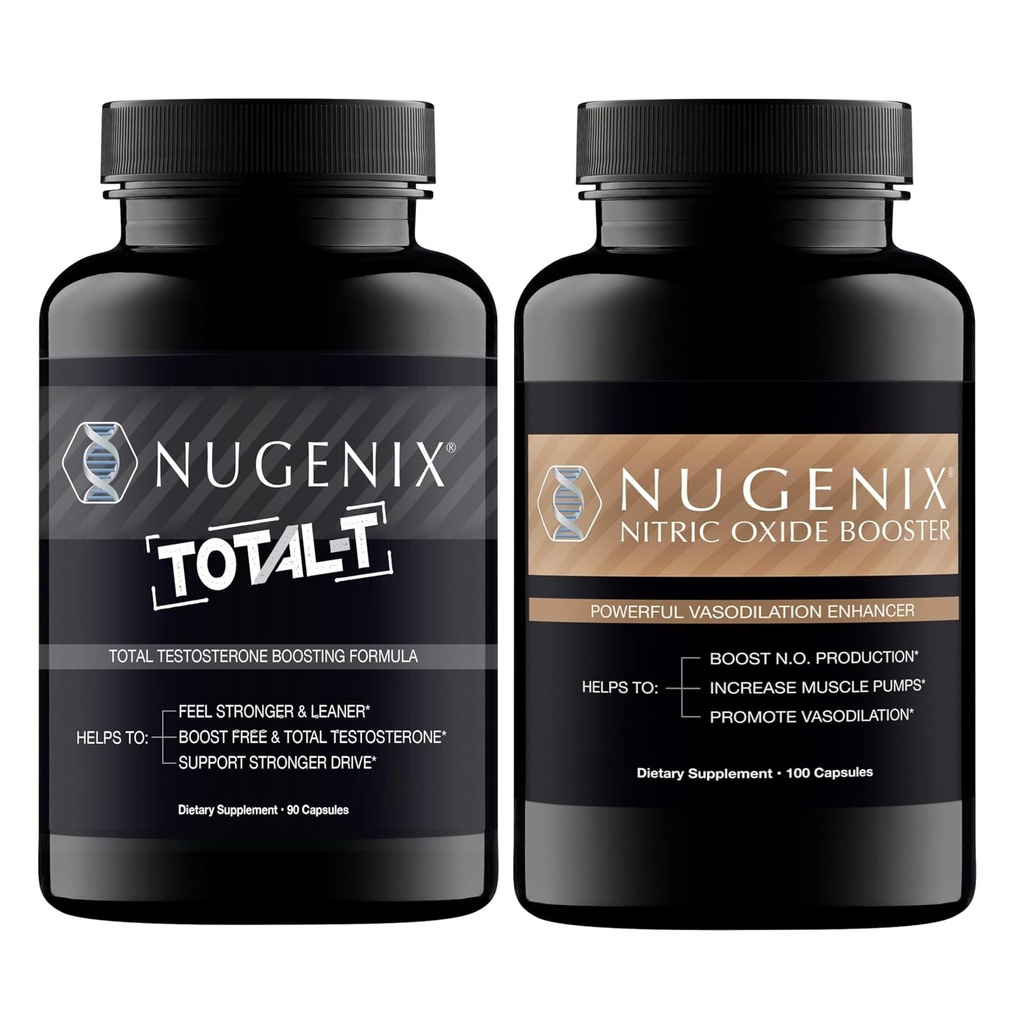 Nugenix Nitric Oxide Booster and Total-T Testosterone Booster for Men