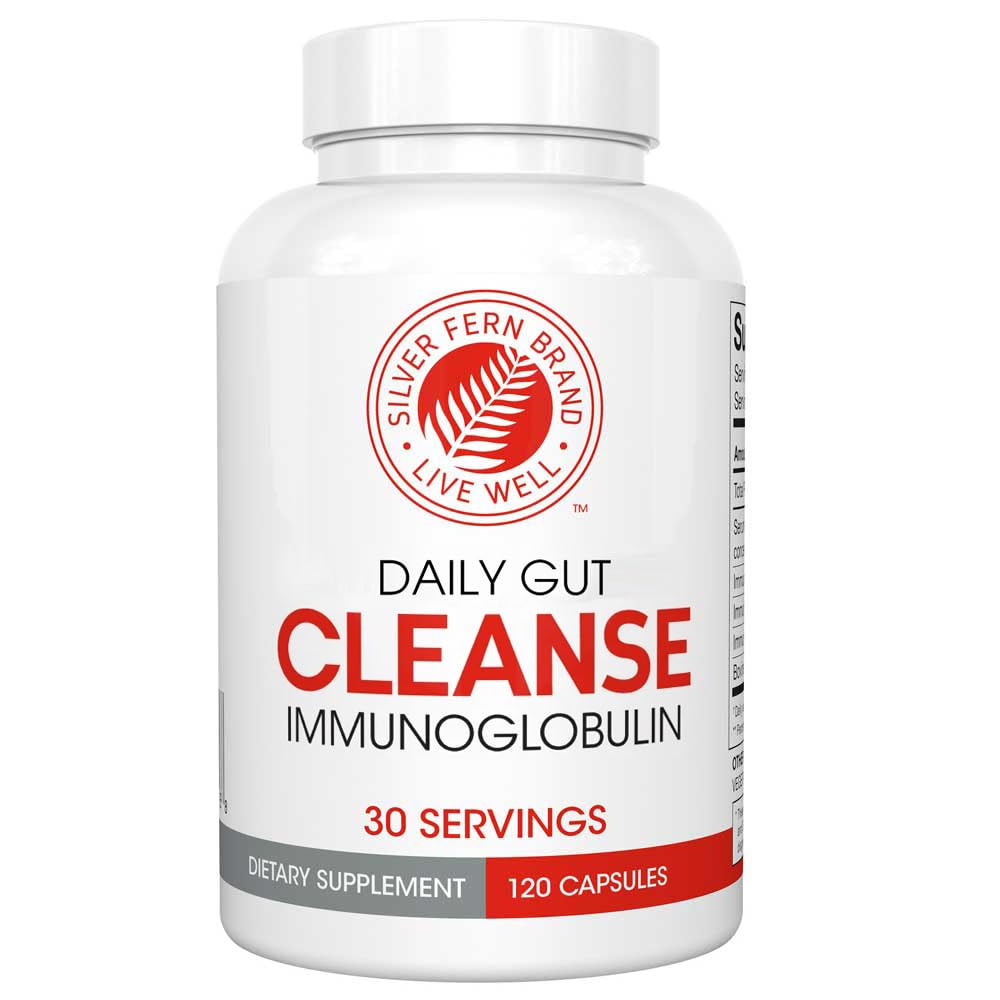 Silver Fern Cleanse - Daily Gut - 1 Bottle - 120 Capsules - 30 Day Supply - Immunoglobulin G, A &amp; M - (IgG, IGA, IgM) - Postbiótico