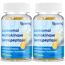 Liposomal Nattokinase 12,000 FU Serrapeptase 360,000 SPU Enzyme Suplemento - Enriquecido con Enzymes Sinergistas y Nutrient Blend ' Inulin para Circulatory, Gut, Digestión 60 cápsulas (2 Botella)
