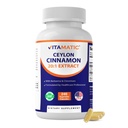 Vitamatic Ceylon Cinnamon 10000 mg Equivalente por Serving (a partir de 20:1 Extracto 500 mg) con Berberina " Cromo - 240 cápsulas vegetales - No GMO " Gluten Free