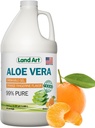 Pure Aloe Vera Gel bebible - Orange Tangerine Flavored - Cold-Processed Inner Filet - de hojas orgánicas frescas de Texas - para Heartburn Relief - Acid Reflux - 64 fl oz
