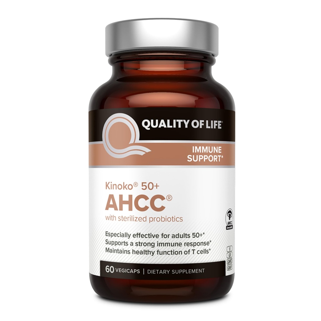 Calidad de vida AHCC 50+ Con AHCC y Lac-Shield para Immune Support