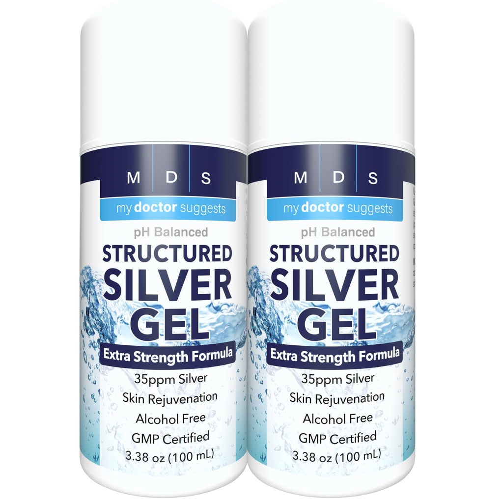 Colloidal Silver Gel Extra Strength - 35ppm Activated Colloidal Silver Gel para potencia máxima - Made in USA - Formula estructurada en un conveniente 2 Pack