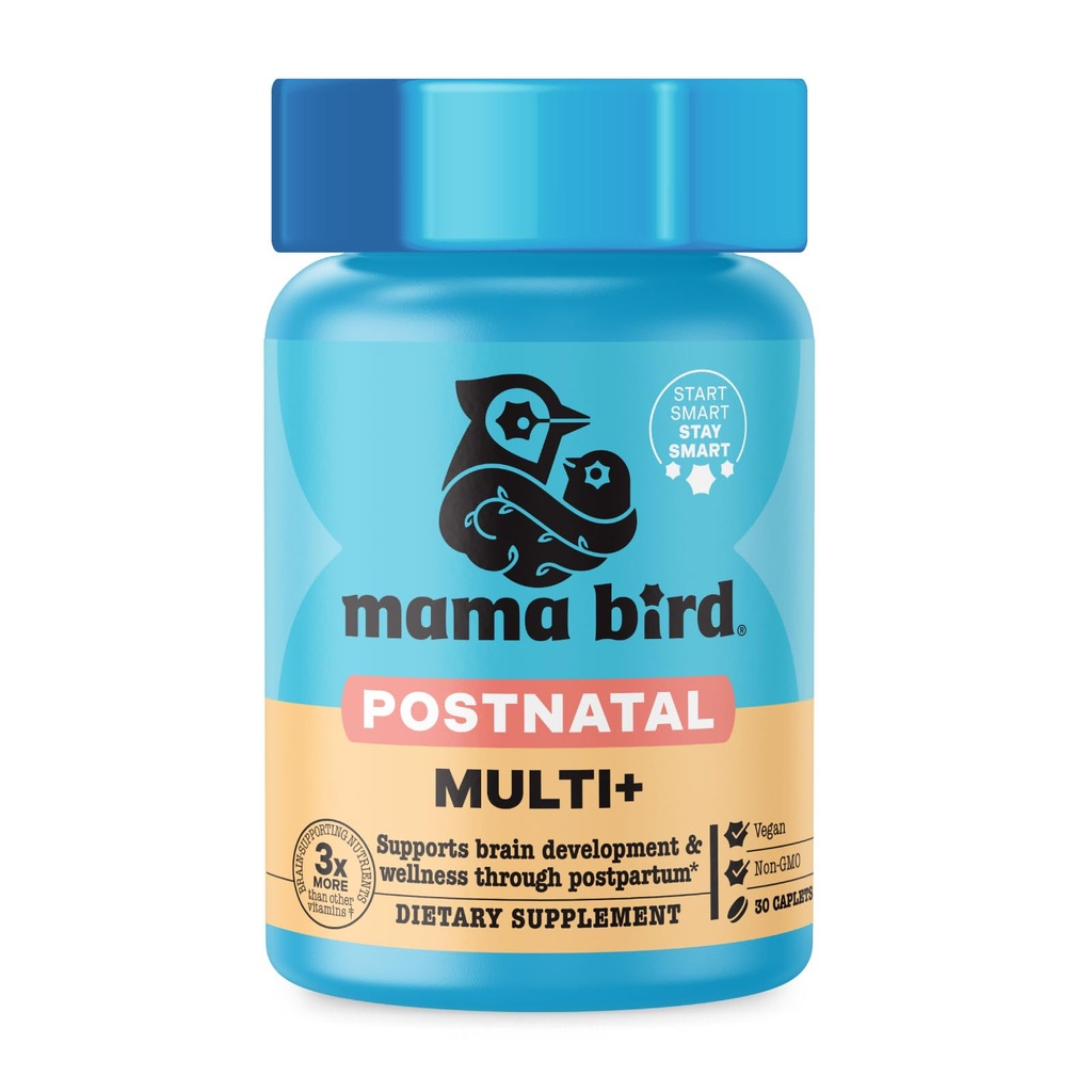 Best Nest Wellness Mama Bird Vitaminas posnatales para la lactancia materna y postparto, Alimentos completos Blend orgánico, Vitaminas metiladas, Vegan, Once Daily, 30 Ct