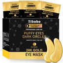 Bajo pares (36 pares) - Máscaras Ojo Oro 24K Enriquecidas con Collagen Abundante para Círculos Oscuros, Ojos Puffy, Arrugas - Regalos para Mujer Cuidado de la Esquí - Vegan & USA Tested