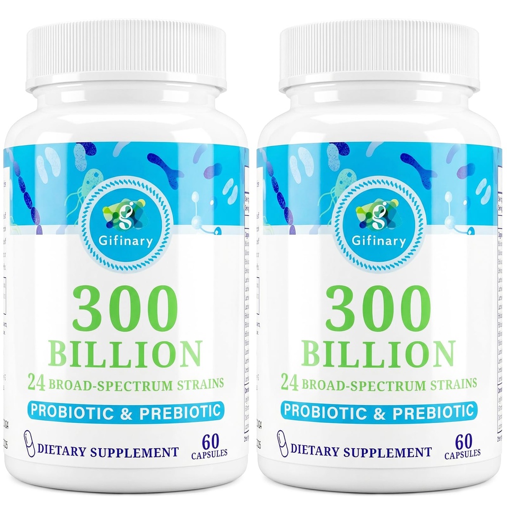 Probióticos para Mujeres y Hombres - 300 Billones CFU, 24 Strains Probióticos + 15 Hierbas Orgánicas Prebióticos para Salud Digestiva, Gut, Inmune, Estreñimiento, Diarrea &amp; Salud integral - 4 Meses Suministro