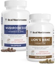 Setas reales Vitamina D2, Zinc, Chaga, Reishi (120ct) y Mane de León (300ct) Bundle - Immunity and Cognitive Support, Chelated Zinc for Improved Absorption - Vegan, Gluten Free, Non-GMO