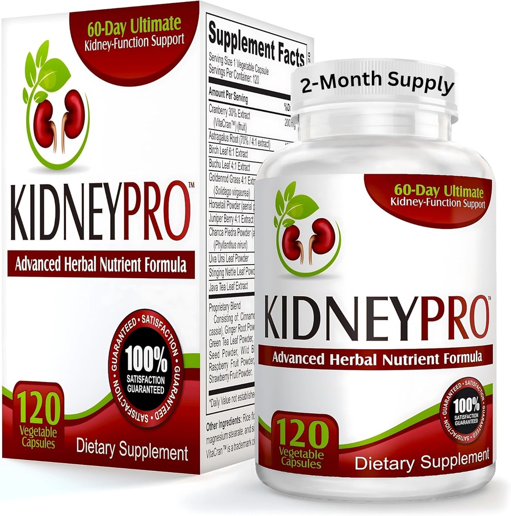 Kidney-Pro: con 21 Suplementos de Salud de los Niños en 1 Fórmula (Apoyo Total de los Niños),120 cápsulas.