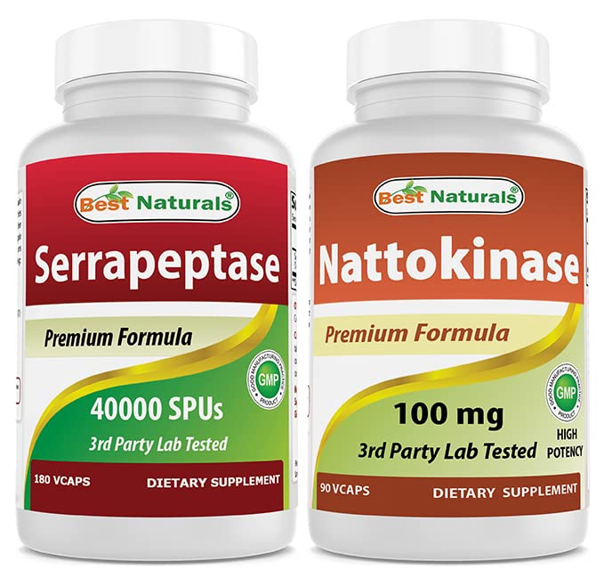 Mejores Naturales Serrapeptase 40000 SPU &amp; Nattokinase 100 Mg
