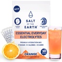 Salt of the Earth Premium Zero-Sugar Electrolyte - Made with Pink Himalayan Salt - Hydration Powder Packets ← Ingredientes Premium TEN Keto & Paleo Friendly TEN 30 Sticks, Orange