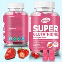 Super glutatione Collagen Glow Gummies,Glutathione Skin Care - Skin Brightening - Gummies Collagen - Anti-Aging L-Glutathione - Marine Collagen & Vitaminas