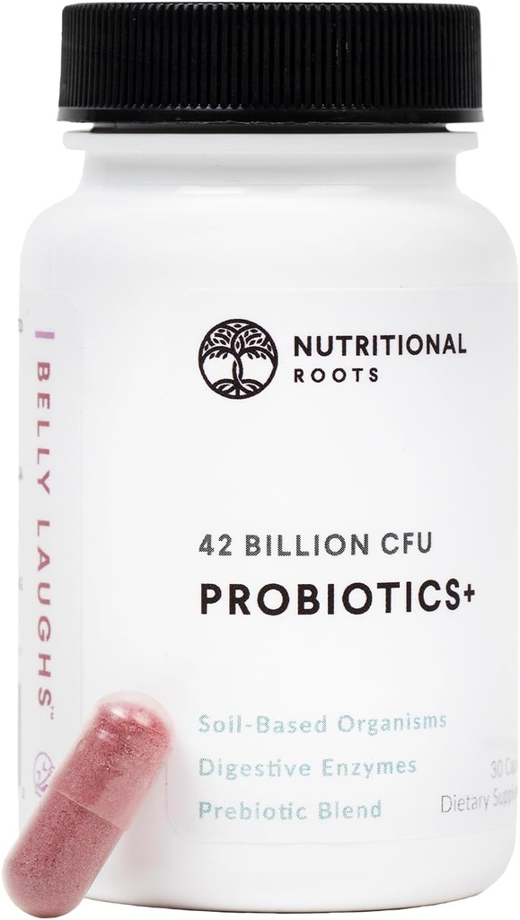 Botas nutricionales - Probióticos + - Organismos basados en el suelo, Probióticos, Prebióticos - Enzimas digestivas - Liberación de retraso - Suplemento dietético - 1 Mes de suministro - 30 cápsulas