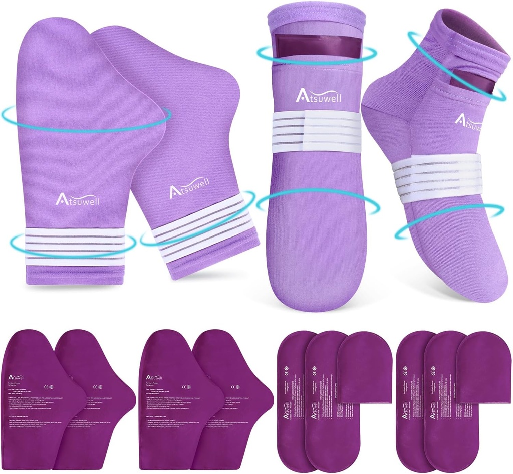 [BRSRMC3YPIDQGD36] La quimioterapia de Atsuwell debe tener para mujeres y hombres, guantes de Chemo y calcetines para la neuropatía, calcetines de terapia fría y guantes fríos Comodidad artículos para la incomodidad de mano y pies, Chemo Care Package Gift, S/M