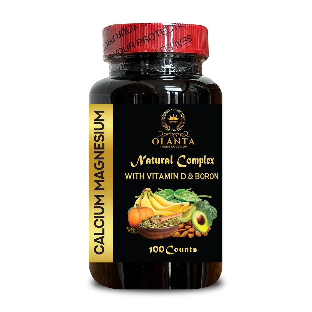 Complejo de magnesio de calcio - Fosforo de magnesio de calcio con vitamina D-3 " Borón, Citrato de manganés, Suplementos de apoyo para hombres y mujeres, para músculos " Energía - 1 botella 120 cápsulas