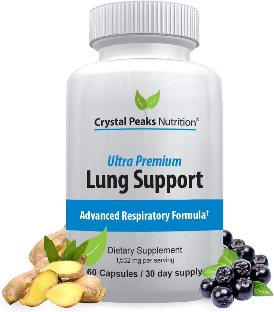 Soporte pulmonar - Sooth Lungs & Detox Suplemento de salud respiratoria más fácil del aliento - Alivio natural de problemas bronquiales - 60 cápsulas, suministro de 30 días
