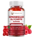Magnesio Glycinate Gummies, Sugar suplemento de magnesio gratis con magnesio Glycinate 400mg, Magnesium L-Threonate 200mg para calma Mood, Muscle, Bone &amp; Sleep para adultos, 60 Raspberry Gummies