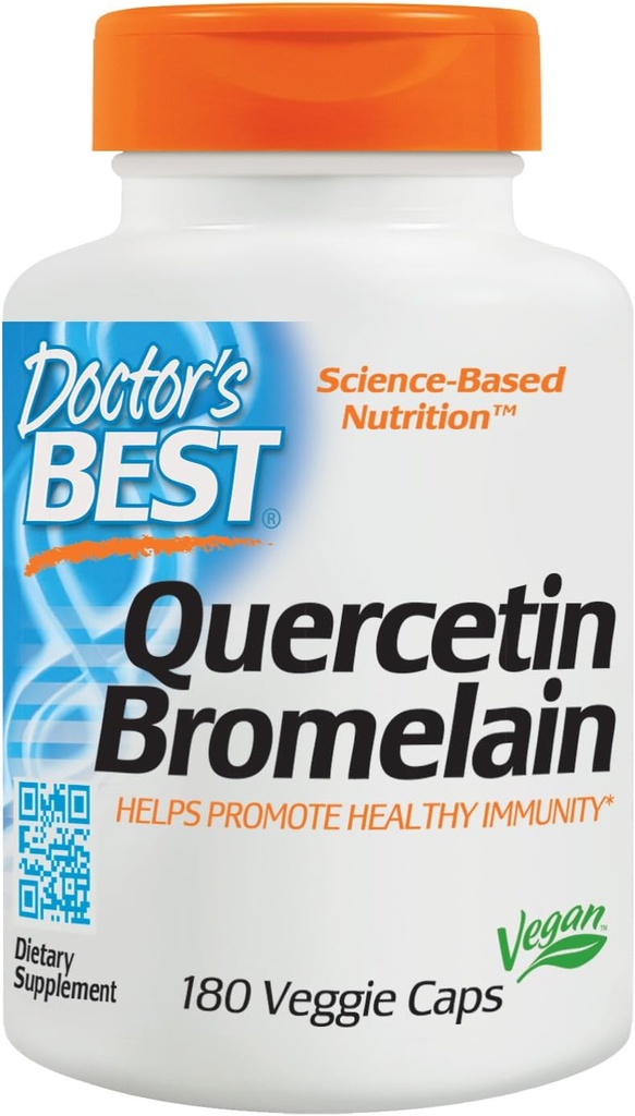 Mejores cápsulas de quercetina/Bromelaina del doctor, 180 conde