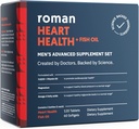 ROMAN Heart Health ← Suplemento nutricional diario de los hombres para soporte cardiovascular, características Magnesio, vitaminas K + D3, CoQ10 y Spirulina TEN 30-Day Supply (120 Tablet + 60 Fish Oil Softgels)