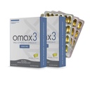 Omax3 Pro-Strength Ultra-Pure Omega-3 Fish Oil - 3000 mg - Maximum Professional Joint & Muscle Support - EPA DHA - NSF Certified - 60/per Softgel Blister (Pack of 2)