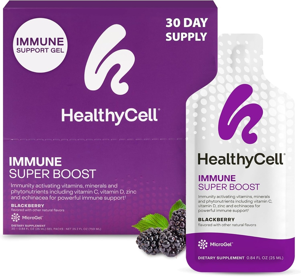 [BRSWYGQKDN4BS3Q3] Saludable Immune Super Boost Daily Liquid Supplement - Immune Support Supplement for Adults with Echinacea, Elderberry, Vitamina C, Vitamina D, Calcium & Zinc - 30 Gel Packs