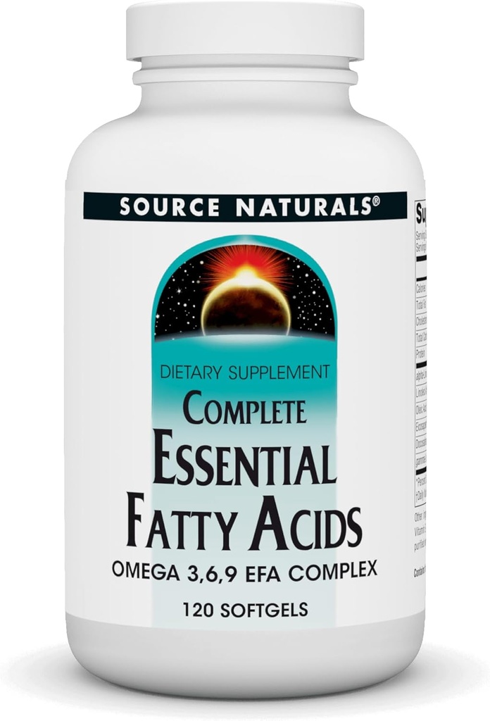 [BRSWIYQOAUARWALG] Fuente Naturales Ácidos grasos esenciales completos, Omega 3,6,9 EFA Complejo - 120 Softgels