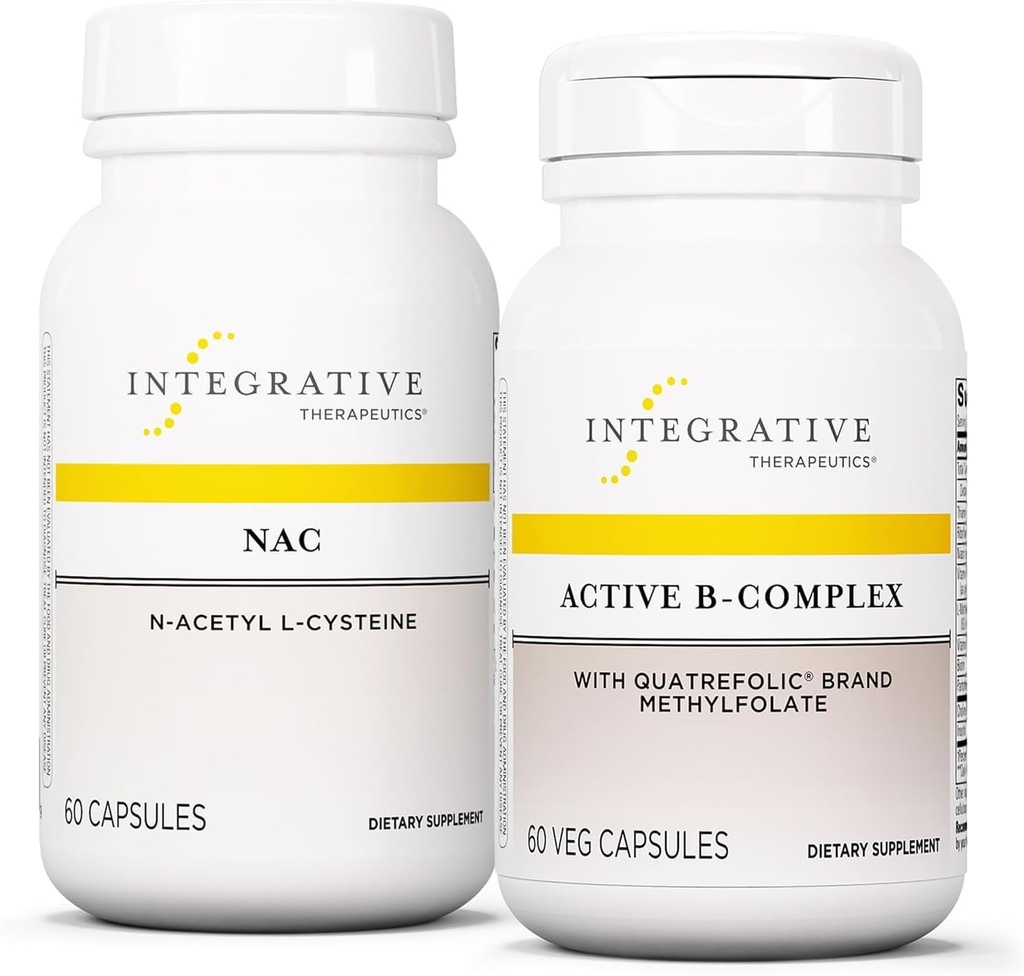Conjunto de Terapéutica Integrativa con Complejo B Activo, 60 cápsulas " NAC, 60 cápsulas - Complejo B Activo para apoyar el metabolismo energético* - NAC para apoyar la función respiratoria saludable*