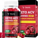 Keto ACV Gummies - 2000mg Apple Cider Vinegar Gummies Sugar-Free Support Stature Health with Probiotics, B12, BHB, Keto Supplements for Women & Men, 60 Condes