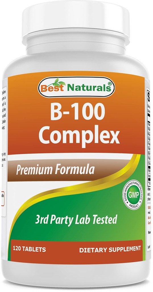 Complejo Best Naturals B-100 para adultos, 120 Tabletas