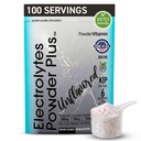 PowerVitamin Unflavored Electrolytes Powder No Sugar for Daily Energy - Keto Electrolytes - Hidration Powder with 1000mg Potassium, 120mg Calcium, Magnesium, No Stevia, 100 Servings
