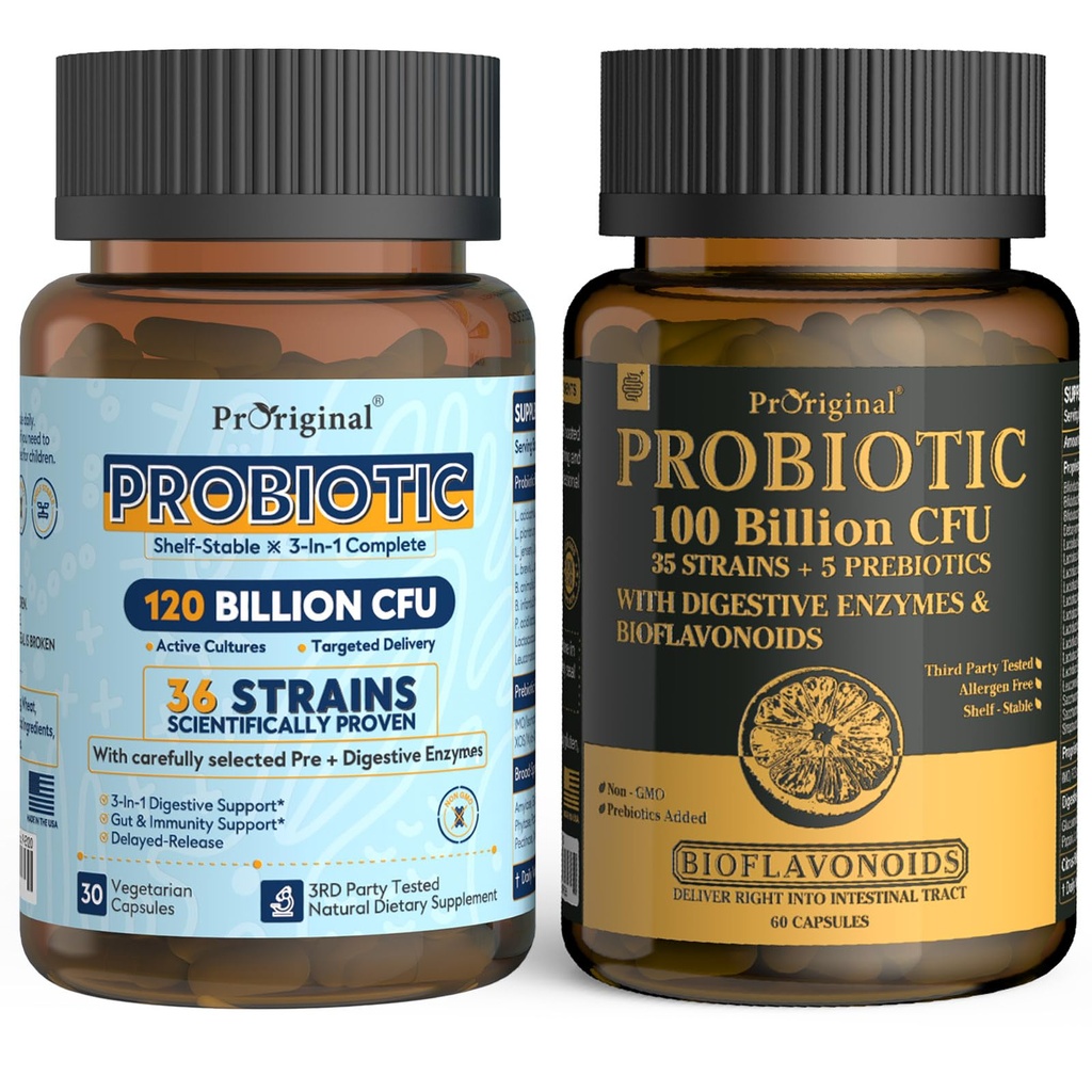 Probiótico 100 Billones CFU + 120 Billones CFU para Gut & Digestive Health, Vegan Acidophilus Probiotic Supplement