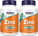 AHORA Suplementos, Zinc (Zinc Gluconate) 50 mg, soporta las funciones de enzima*, Immune Support*, 250 Tablets (Pack of 2)