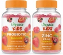 Probiótico vital 2 billón CFU Niños + Zinc 25mg Niños, Gluten Free, GMO Gratis, Chewable Gummy