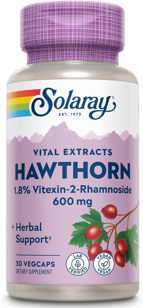 [BRSWIZYZOMNGIAD6] SOLARAY One Daily Hawthorn Extract Supplement, 600mg tención 30 Count