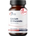 Diseños para el Calcio de Salud D-Glucarate - 1200mg CDG para el soporte del hígado - Detoxificación + Homona sana Metabolismo Apoyo Suplemento para Hombres + Mujeres - No GMO, Soy-Free (60 cápsulas)