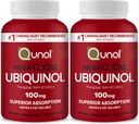 Ubiquinol CoQ10 100mg Softgels, Qunol Mega Ubiquinol 100mg - Absorción superior - Forma activa de Coenzima Q10 para la salud del corazón y niveles de presión sanguínea saludable - Suministro de 4 meses - 60 cuenta (Pack of 2)