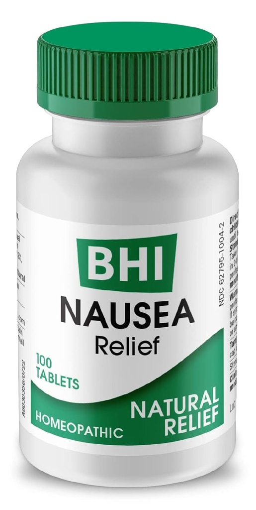 [BRSWIYICB57AMDQ5] BHI Nausea Natural Relief 7 Ingredientes Activos Multi-Symptom Ayuda Aliviar Nausea, Vomiting, Bloating & Indigestion No-Drowsy Remedy Soothes Descomfort para Hombres Mujer - 100 Tablets