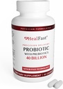 Physician Formulated Probiotic Supplement - 40 Billion CFU - Prebióticos y Probióticos en Vivo para Hombres y Mujeres - Probióticos para la Salud Gut - Non-GMO y Vegan - 30 Day Supply