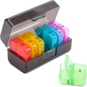 Zoksi Organizador semanal de píldoras 2 veces al día, Black 7 Day Am Pm Pill Box, Daily Am Pm Pill Organizer 7 Day, Portable Vitamin Pill Case, Weekly Pill Box for Fish Oils, Vitamina, Suplemento