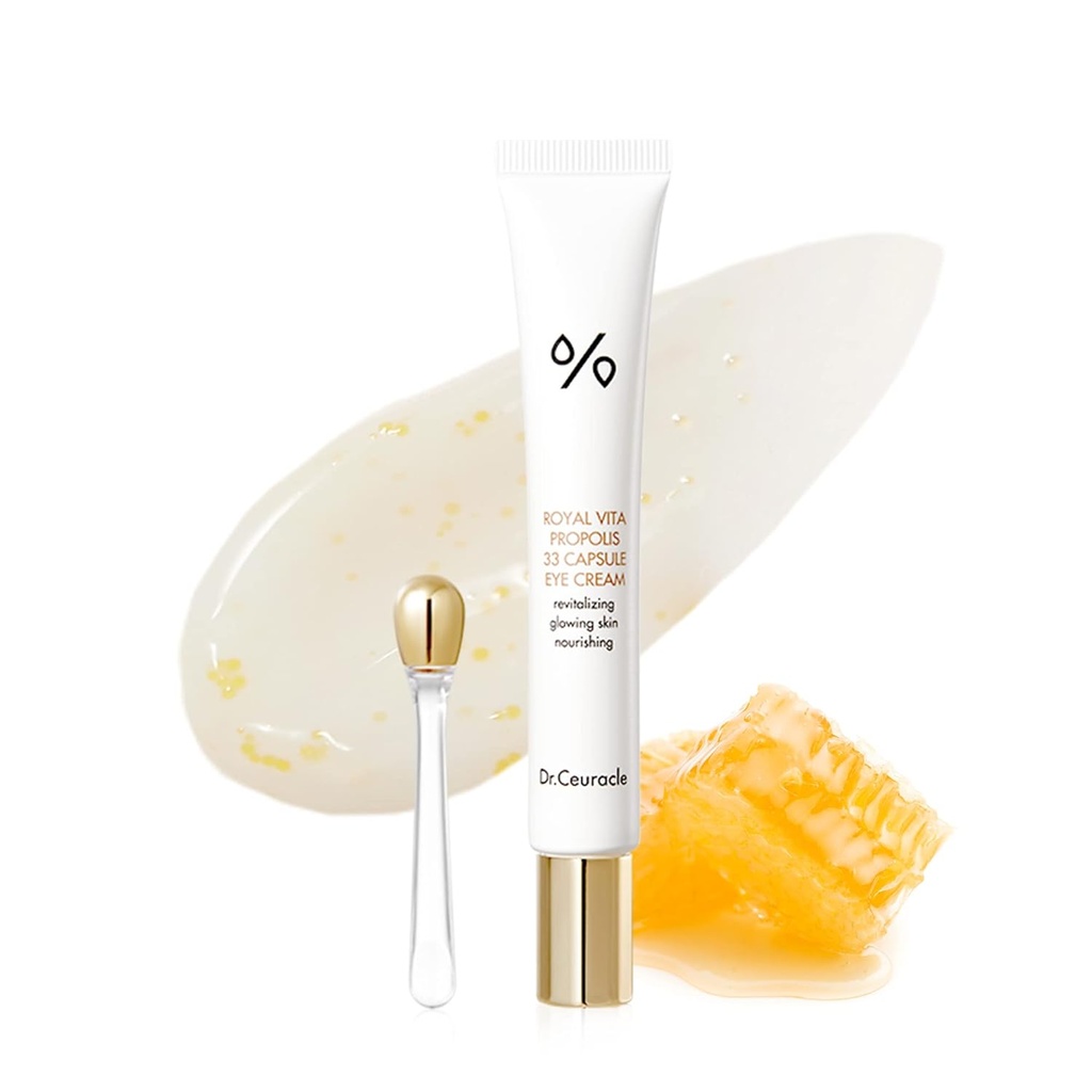 [BRSW2GA2OQIQEFDD] leegeehaam Dr.Ceuracle Royal Vita Propolis 33 Capsule Eye Cream with Applicator (20ml / 0.67 fl. oz.) - Calma, Crema de Suero Ocular Hidratante, Alivio del Círculo Oscuro