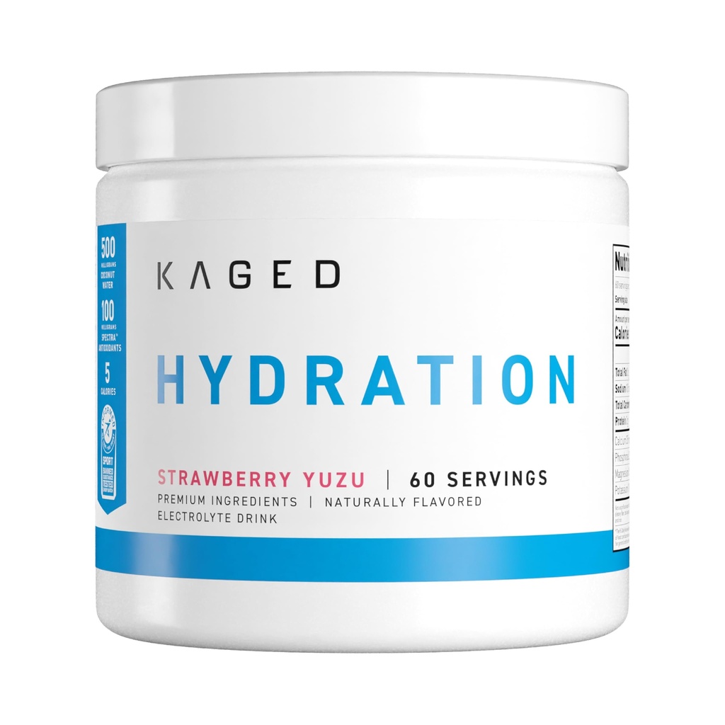 Kaged Hydration Electrolytes Powder ← Strawberry Yuzu TEN Hydra-Charge Sports Drink Mix TEN Pre, Post, Intra Workout TEN Low Carb, Vegan, Gluten Free ← Suplementos para Hombres &amp; Mujeres