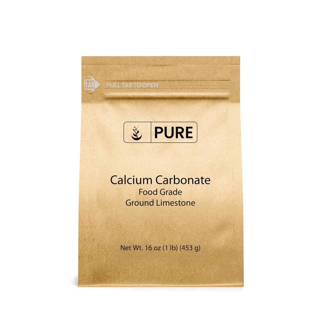 Ingredientes originales puros Carbonato de calcio (1 lb) Suplemento dietético, Preservador de alimentos, Neutralizador ácido