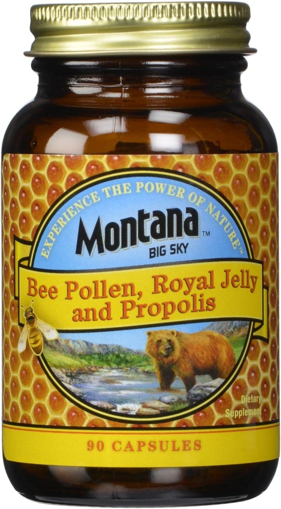Bee Pollen Royal Jelly and Propolis Capsules, 90 Conde (Pack of 12)