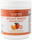 Dr. Amen Brain MD BRIGHT MINDS Memory Multi, Orange Mango Flavor - 5.4 oz Powder - Multivitamin & Memory Support - Gluten Free, Sugar Free - 30 Servings