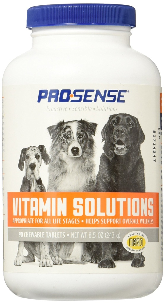 ProSense Vitamin Solutions 90 Cuenta, Tablas Chewable para perros, ayuda a apoyar el bienestar general (P-87039)