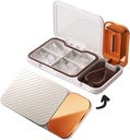 MURRI limitadaMURRDI Pill Organizer with Pill Splitter Cutter, 4 Compartments Small Portable Medicine Case for Purse Pocket, Pill Vitamin Dispenser Holder, White