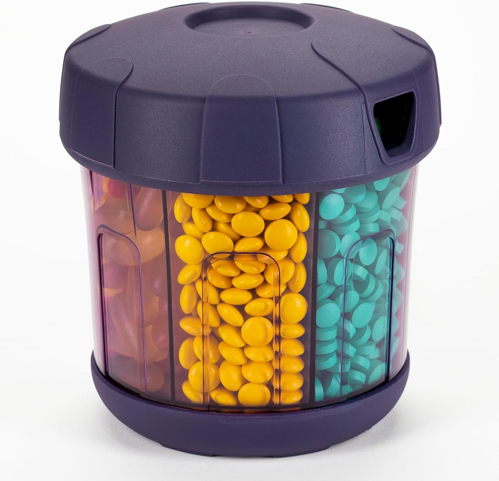 Mossime Suplemento Organizador con Extra Grandes 7 Compartimientos, TPU Soft Lid Easy Open Pill Dispenser, Un Mes de Medicamento de Viaje Organizador Almacenamiento Vitamin Holder, Contenedor de Medicina