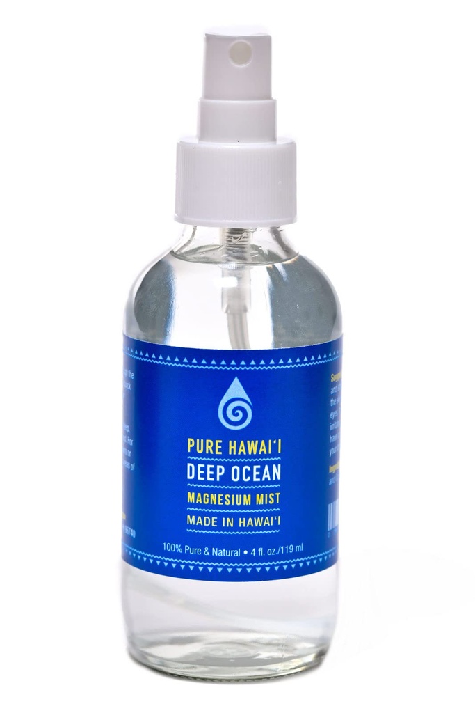 Pure Hawaii Deep Ocean Magnesium Mist Spray 100% Puro & Natural 4oz. Botella – Puro Magnesium Chloride – Hecho en Hawaii